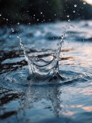 Water splash action riverbank photography natural environment close-up view dynamic motion