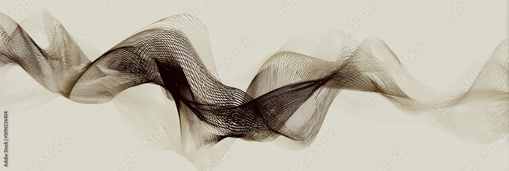 Poster elegant black and beige abstract wave patterns flowing gracefully in a minimalistic design setting