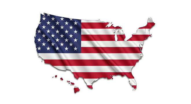 usa flag with map