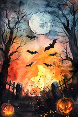 halloween background with pumpkin