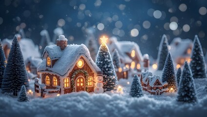 Cozy Christmas Eve in a Snow-Covered Village