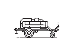 Fertilizer Applicator Machine Icon in Clean Minimal Vector Style