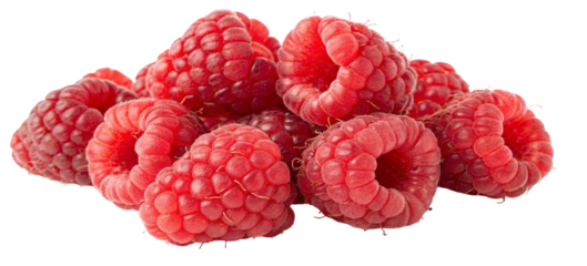 Fresh juicy raspberries ready to eat or use in delicious recipes and healthy smoothies for summer