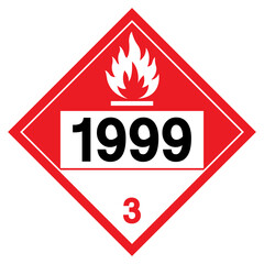 Asphalt NOS UN1999 Symbol Sign, Vector Illustration, Isolate On White Background, Label.EPS10