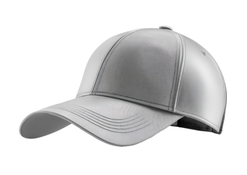 Light gray baseball cap, angled view