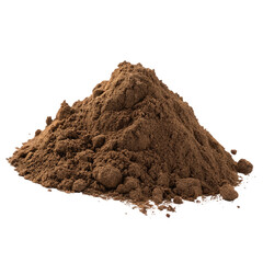Rich brown cocoa powder texture isolated on white background for baking and culinary purposes