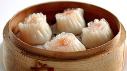 delicious dim sum shrimp har gow dumplings