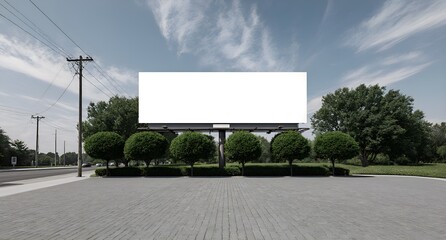 Obraz premium Plaza Landscape with Billboard