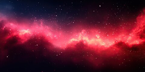 Crimson Nebula Cosmic Dust and Starscape