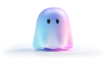 Fototapeta premium Simple Halloween cartoon ghost isolated on a white background