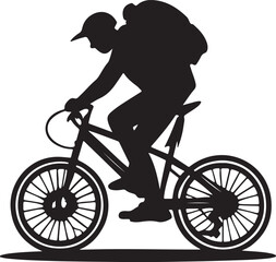 Naklejka premium silhouette of a cyclist