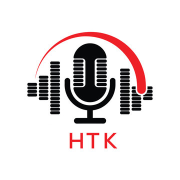 HTK Modern Company logo. HTK Microphone logo design for entrepreneur and business. HTK Music Audio Branding best icon.
