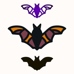ILLUSTRATION BAT BROWN ORANGE PASTEL COLOR SIMPLE DESIGN LOGO ICON TEMPLATE VECTOR GOOD FOR HALLOWEN ELEMENT