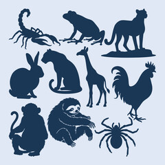 Set of Babies Silhouette Child Bundle Vector Illustration
