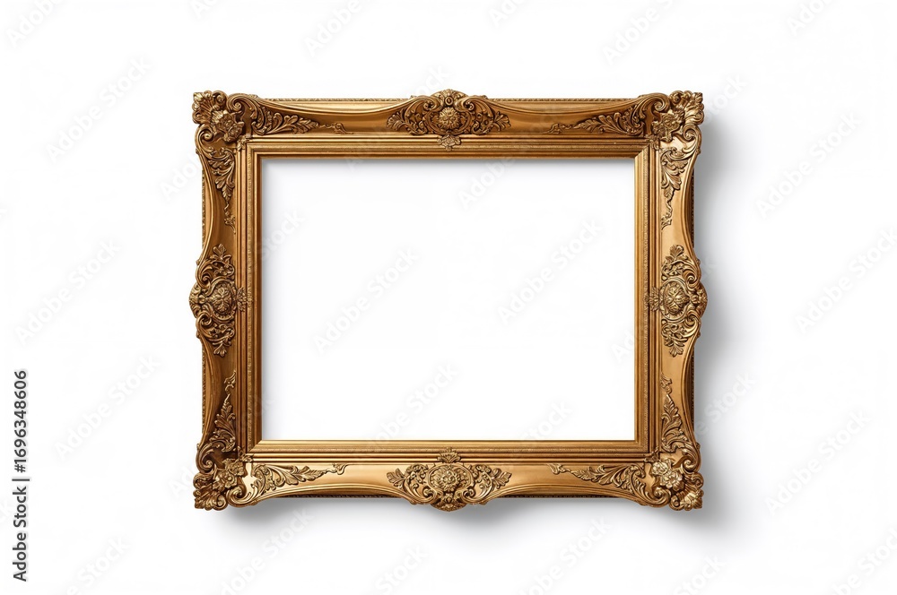 Aufkleber artwork featuring a gold frame on a white backdrop with a clipping path design element