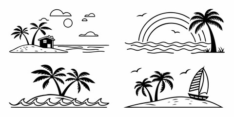 Fototapeta premium Tropical Island Beach Scenes Collection.