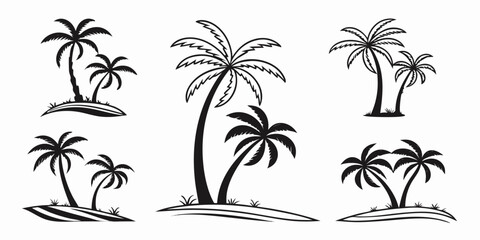 Tropical Palm Trees Silhouette Collection 3.