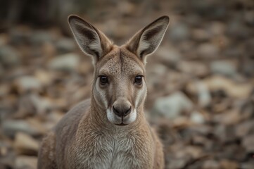 Fototapeta premium Wildlife of Down Under: Facing the Kangaroo Head-On