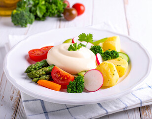 Bagna Cauda with Fresh Vegetables and Creamy Dip