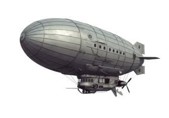 Airship Modern Design and Retro Aesthetics isolated on transparent background