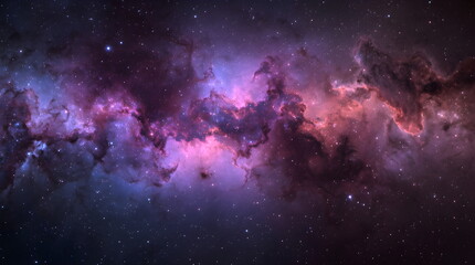 Fototapeta premium Breathtaking cosmic nebula with vibrant interstellar clouds and stars