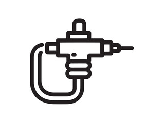 Modern Fertilizer Injector Pump Icon in Sleek Line Drawing