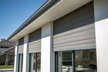 Fototapeta premium Contemporary Window Shades Installed Outside