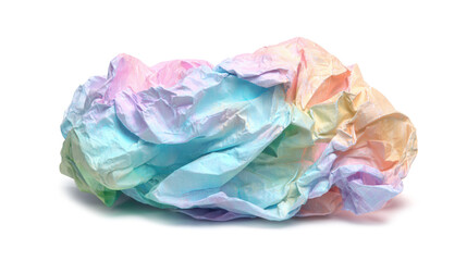Weathered crumpled document damaged isolated on a white background