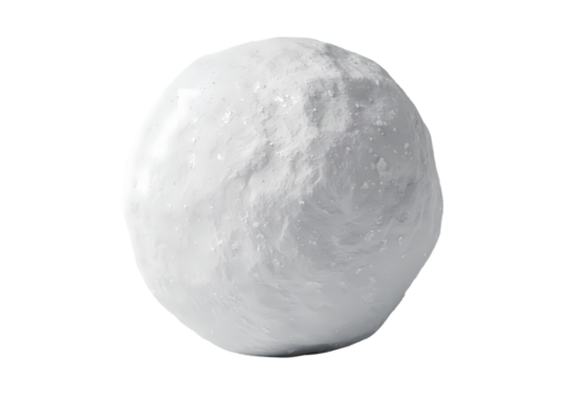 Close-up View of a White Spherical Object with Textured Surface isolated on transparent background - Powered by Adobe