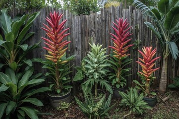 During the warm season, I explored verdant gardens filled with bright red fruit tree crowns contrasting the wooden backdrop, surrounded by thriving vegetation that offered a soothing atmosphere.
