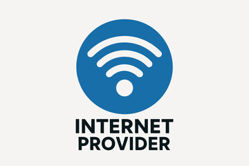 Internet Provider Logo with WiFi Symbol on White Background.