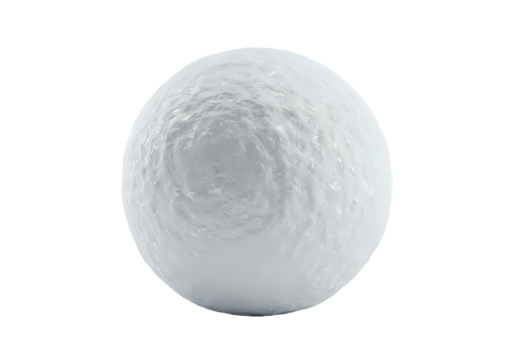 White Textured Sphere isolated on transparent background