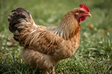 Fototapeta premium Small Bantam Hen in the Backyard