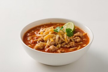 Spicy tortilla and chicken broth, traditional dish