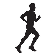 Vector art of silhouette of man running