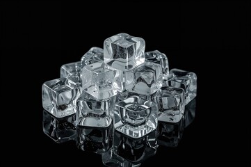 Chilled ice blocks against a dark backdrop