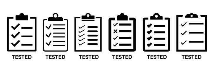 Set of clipboard with checkmark 