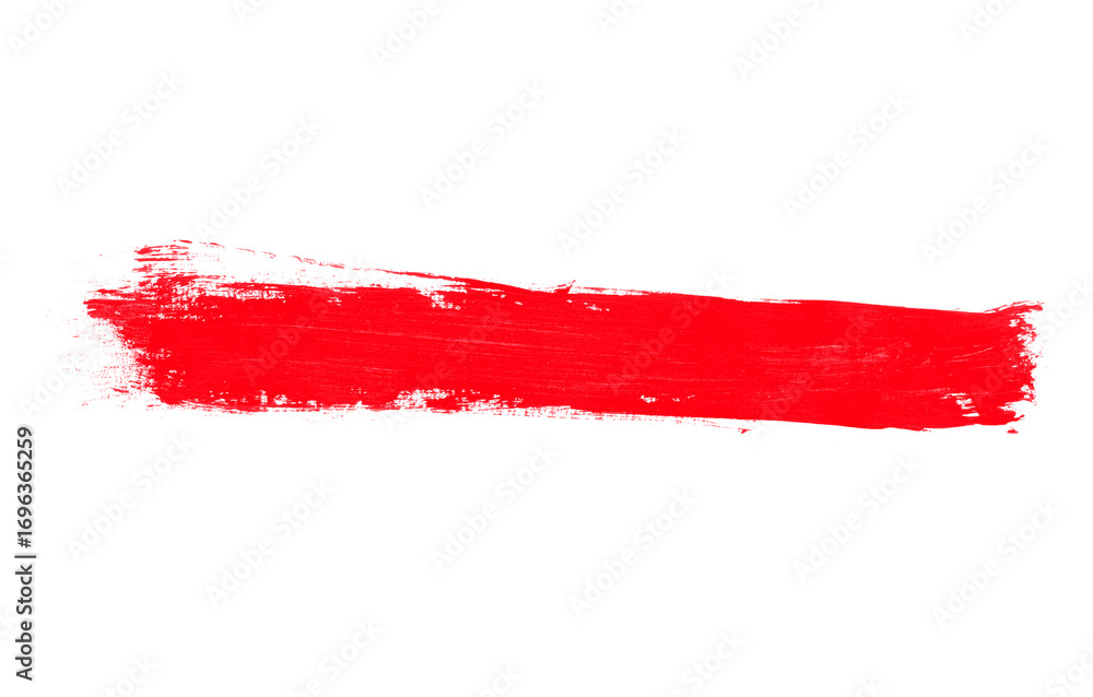 Poster bold red paint stroke on transparent background a dynamic brushstroke texture for artistic overlays 