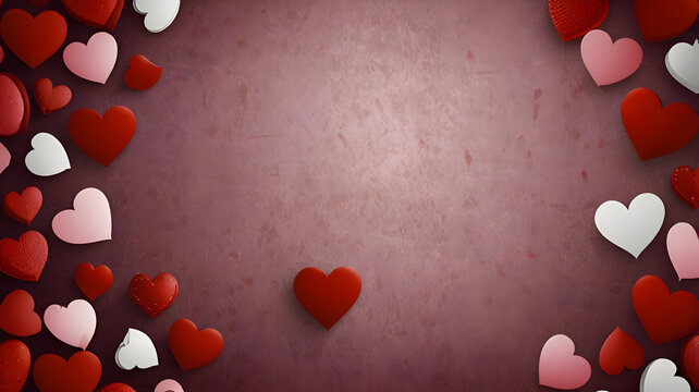 red hearts background - Powered by Adobe