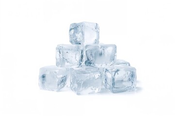 Frozen ice blocks on a plain backdrop
