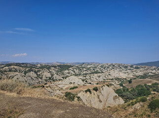 panorama of the beautiful badlands in Basilicata