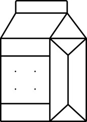 Line Art Illustration of Milk Packet Icon.