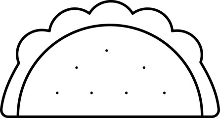 Isolated Tacos Icon in Stroke Style.