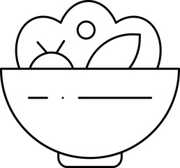 Line Art Illustration of Salad Bowl Icon.