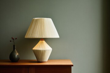 Elegant table lamp on a wooden surface