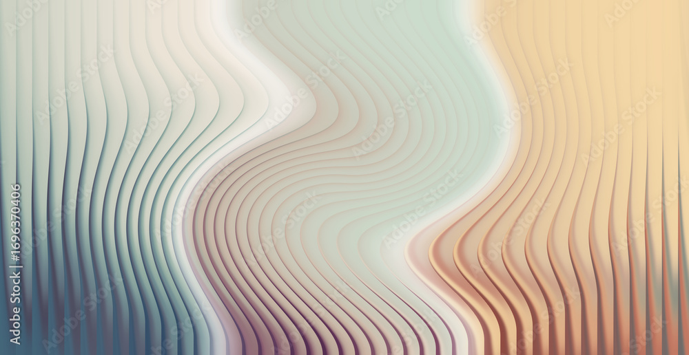Poster abstract wavy lines background with pastel colors creates a soft and smooth look