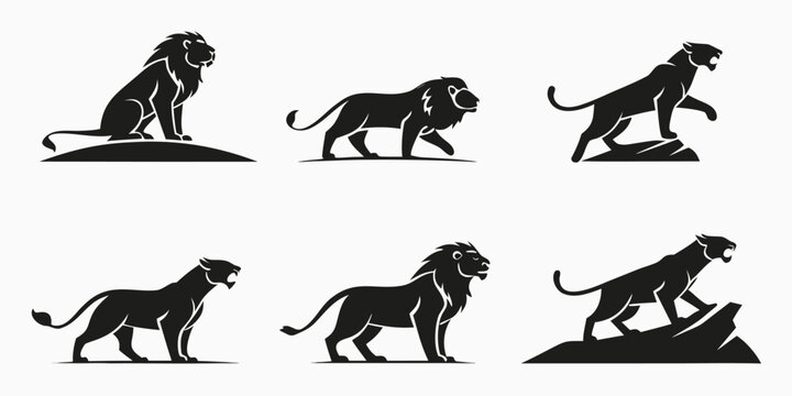 Majestic Lion Silhouettes Collection for Design