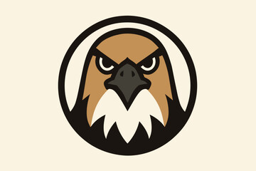 Stylized Eagle Head Emblem Logo Design.