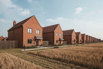 Contemporary brick residences set amidst open land