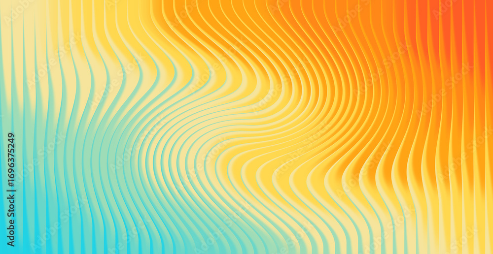 Poster Abstract colorful background with wavy lines and smooth gradient design